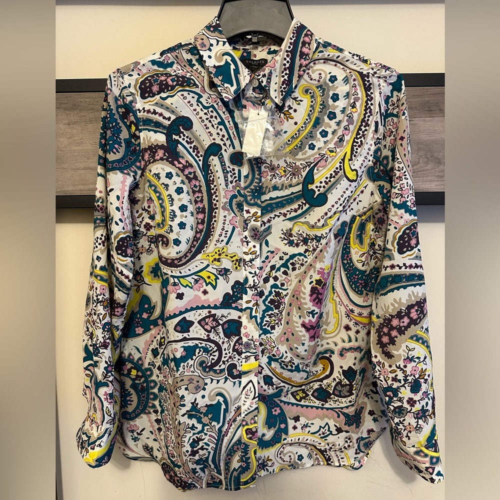 NWT Talbots Multicolor Paisley Blouse